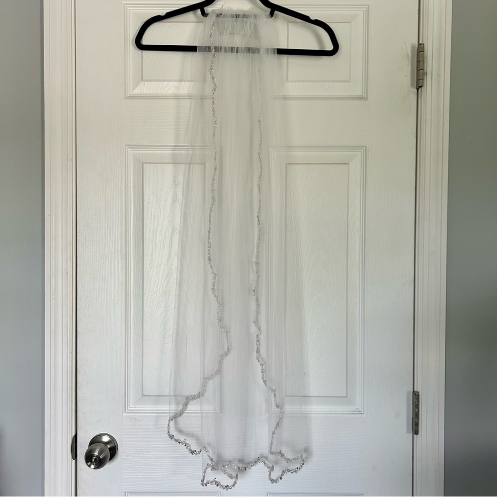Bridal veil bling trim stones pearls
